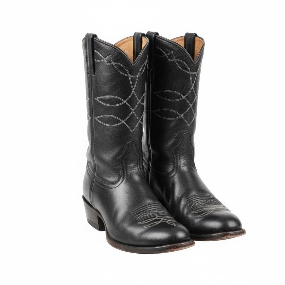 Boulet Canada Boots Neolite Roper Western Black Cowboy Boots Men's 12US
